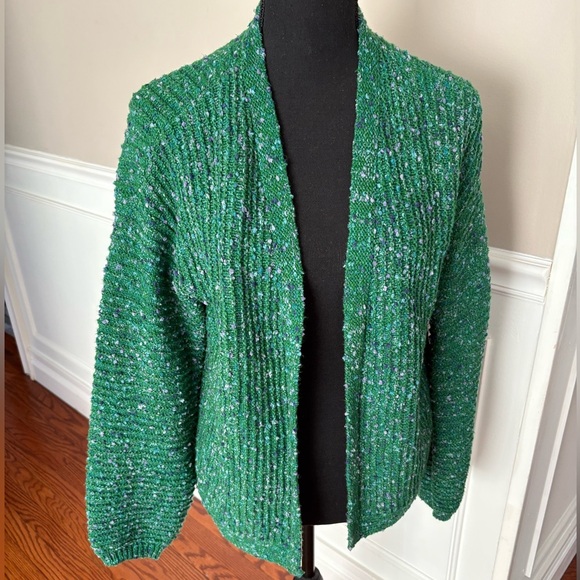 J. Jill Multicolored green Cardi size small - Picture 4 of 11